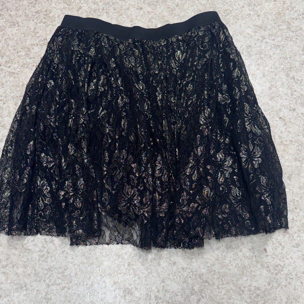 NWT Charlotte Russe Black Floral Lace Skirt